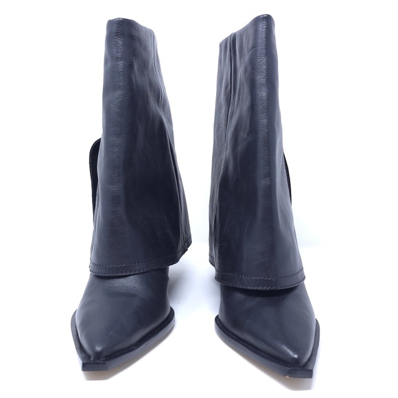 New Arezzo Bianca Mid Block Heel Boot Black Women’s 8B Fall 24 - Picture 5 of 12